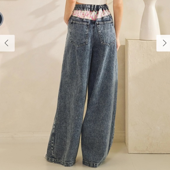 Oli and Hali “ Chrissy ” Oli & Hali Button Down Wide Leg Denim Pants 57A - Picture 5 of 8